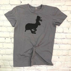 Jackalope Silhouette Gray Tee Sz M
